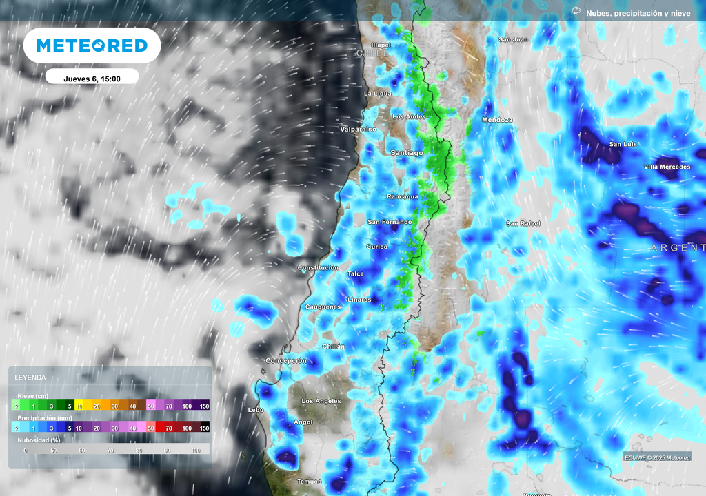 mpa de lluvia y nieve.