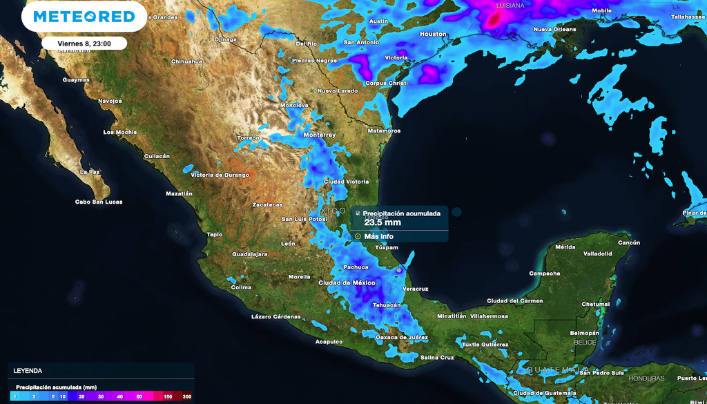 Los acumulados de lluvia más importantes al final del día, serán al Oriente, Sur y Centro de México. Atentos a encharcamientos.