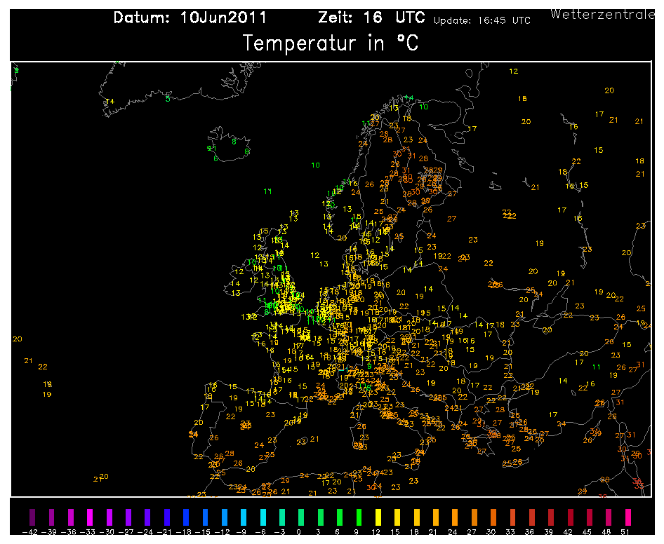 Tormentas de "calor" en el lejano y "frío" norte, 10 de junio de 2011