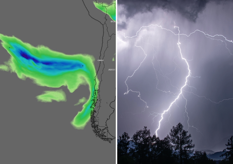 Tormentas el&eacute;ctricas en el centro, lloviznas en el norte y lluvia c&aacute;lida en el sur: nueva semana agitada en Chile