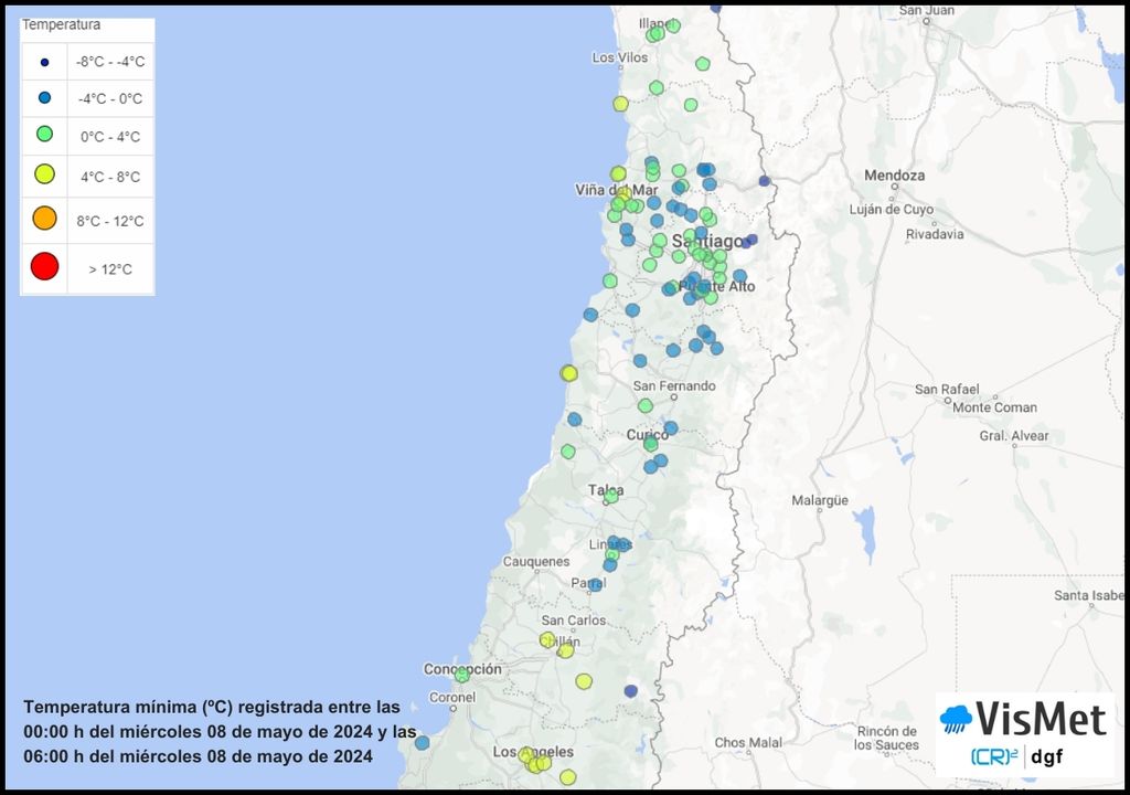 temperaturas mínimas registradas