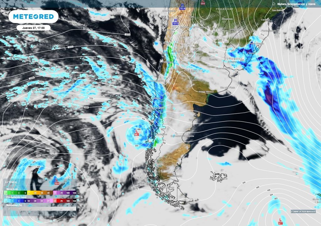 El centro-sur y sur tendrá precipitacviones toda la semana de distinta intensidad.