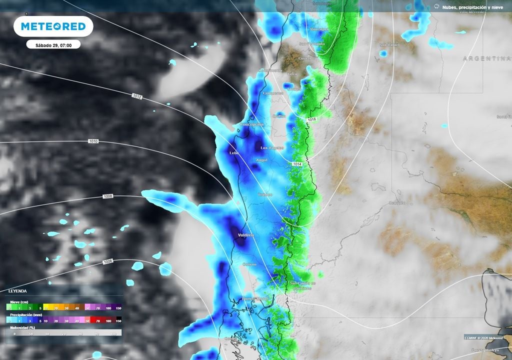 Se esperan nuevos pulsos de precipitaciones hacia el fin de semana en el centro-sur y sur.