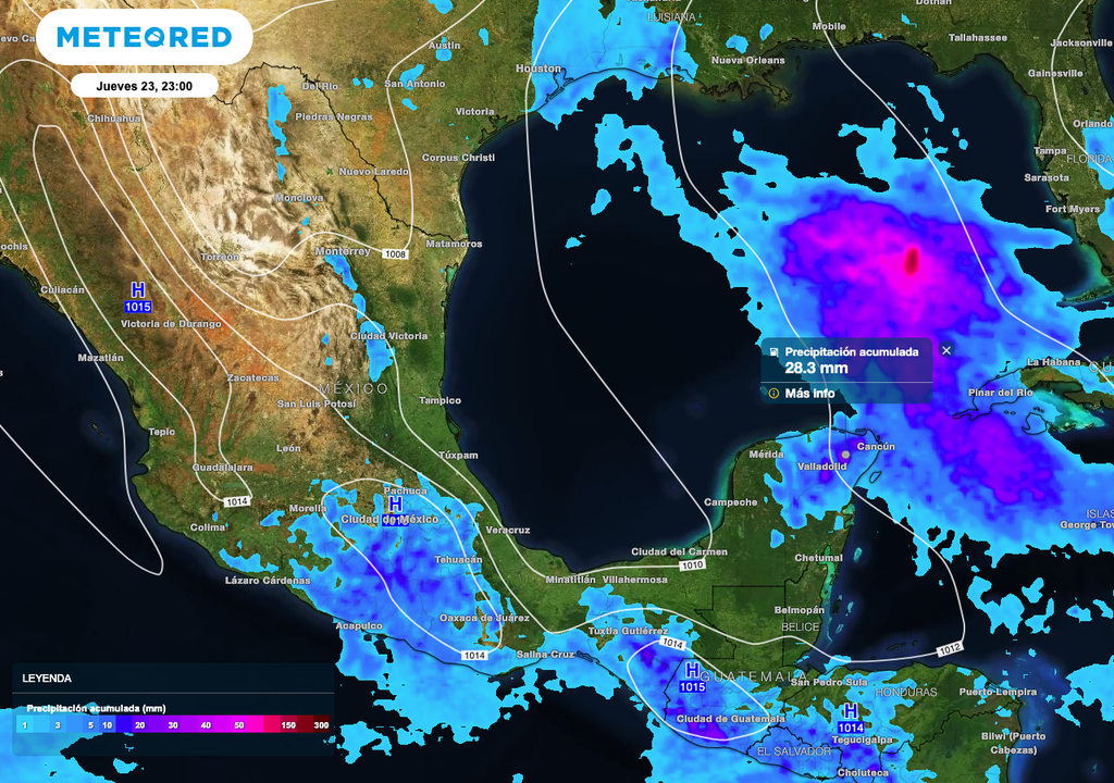 Se esperan aguaceros aislados en el Centro y Sur de México, y lluvias con chubascos dispersos al Noreste.