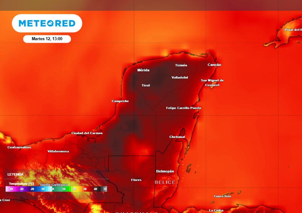 Seguirá el calor extremo de hasta 40 °C o más, casi toda a Península, influyendo más en la porción central.