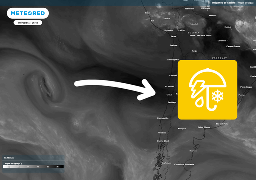 "Tormentas el&eacute;ctricas y hasta 20 mm": las consecuencias que dejar&aacute; el paso de una baja segregada esta semana en Chile