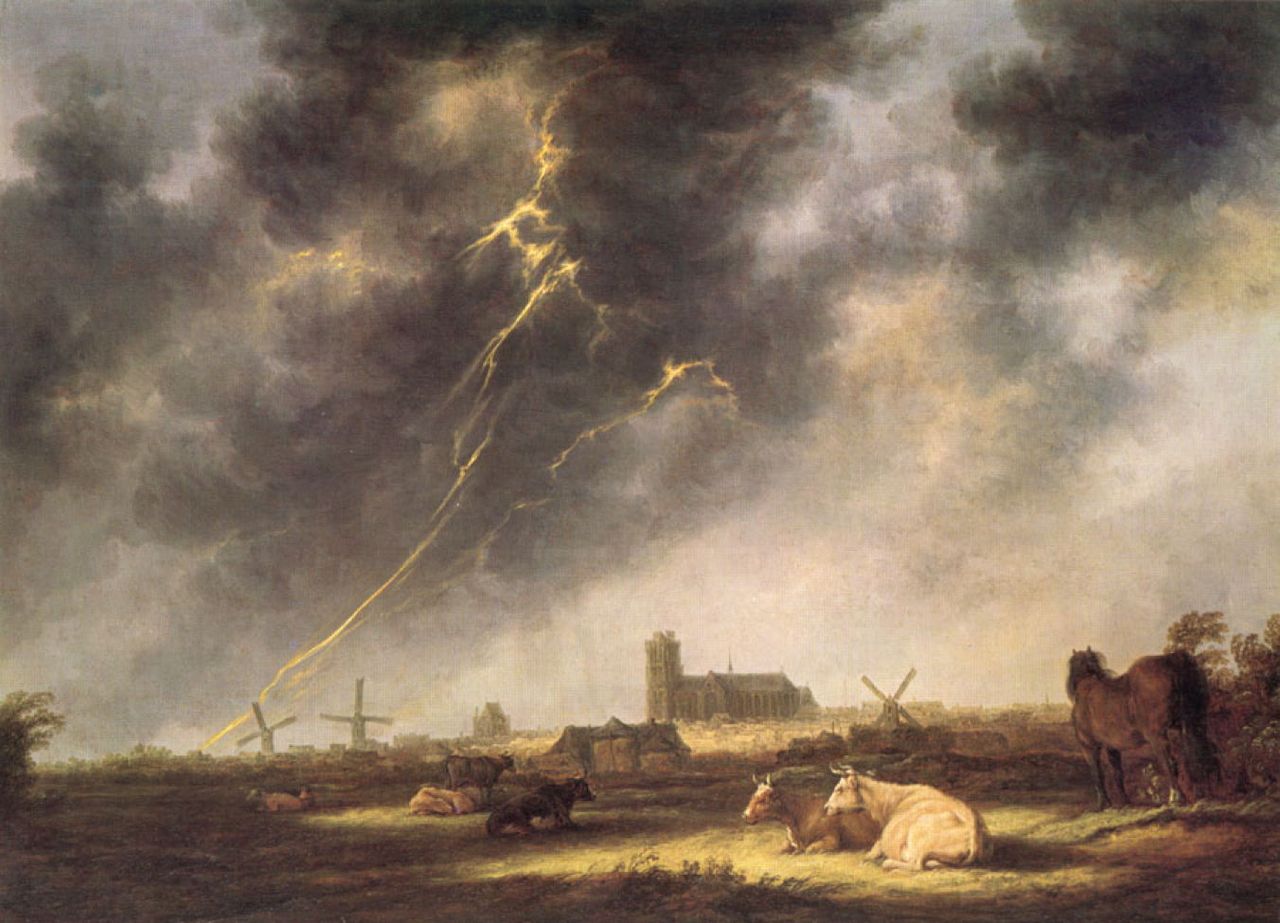 Tempeste e fulmini nei dipinti