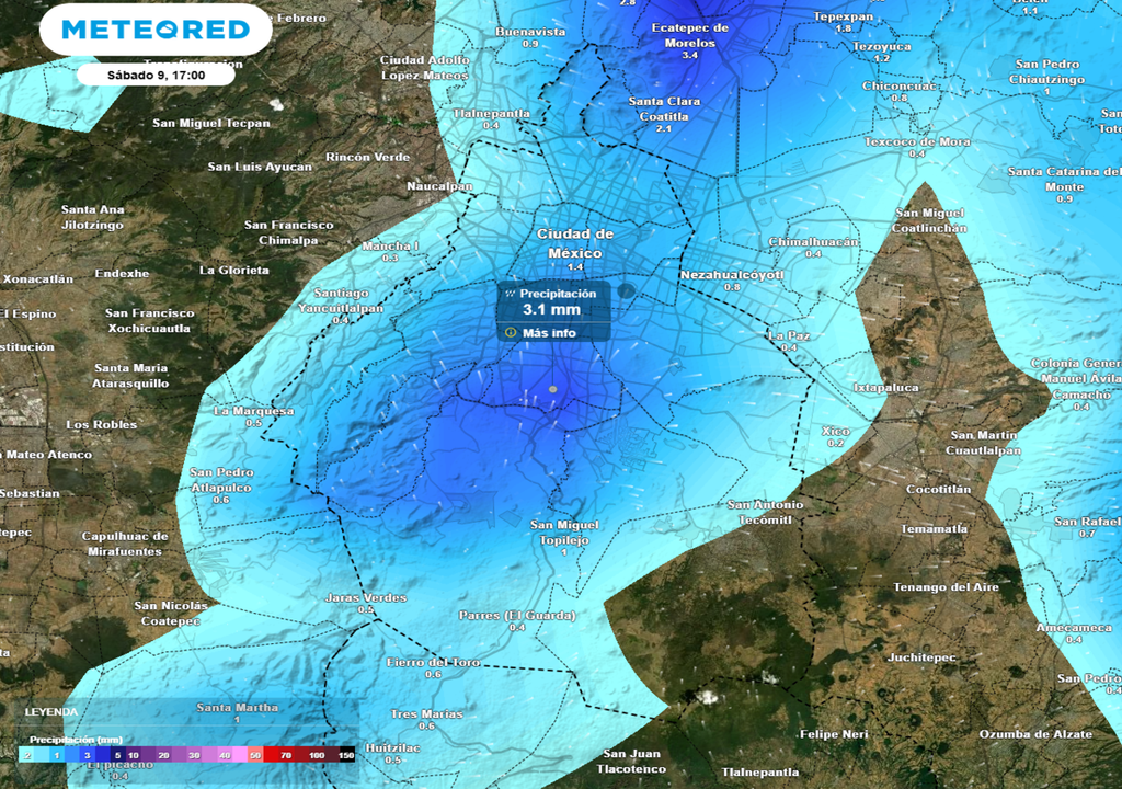 Será un sábado marcado por la probabilidad de lluvia en la capital, sobre todo hacia el sur de la ciudad.