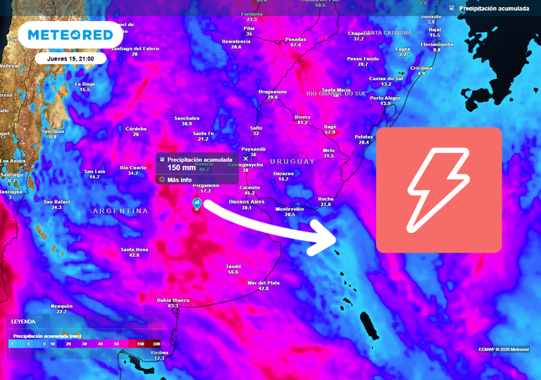 Tormentas fuertes avanzar&aacute;n sobre la regi&oacute;n Pampeana con acumulados de hasta 150 mm en la provincia de Buenos Aires