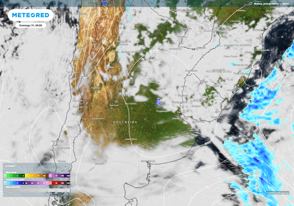 Tiempo Pronóstico Argentina El sábado podría haber mayor presencia de sol luego de varios días en el centro del país.