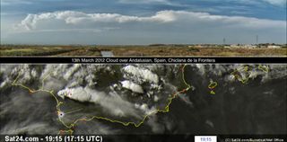 Tormentas lejanas desde Chiclana de la Frontera