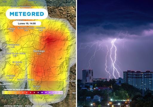 Tormentas m&aacute;s intensas en estas comunas de Santiago: hasta 35 mm de lluvia, granizos y fuertes vientos