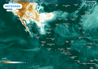Tormentas muy fuertes de 150 mm en el centro-sur de México por la onda tropical 16, contrastando con 45 °C en el norte