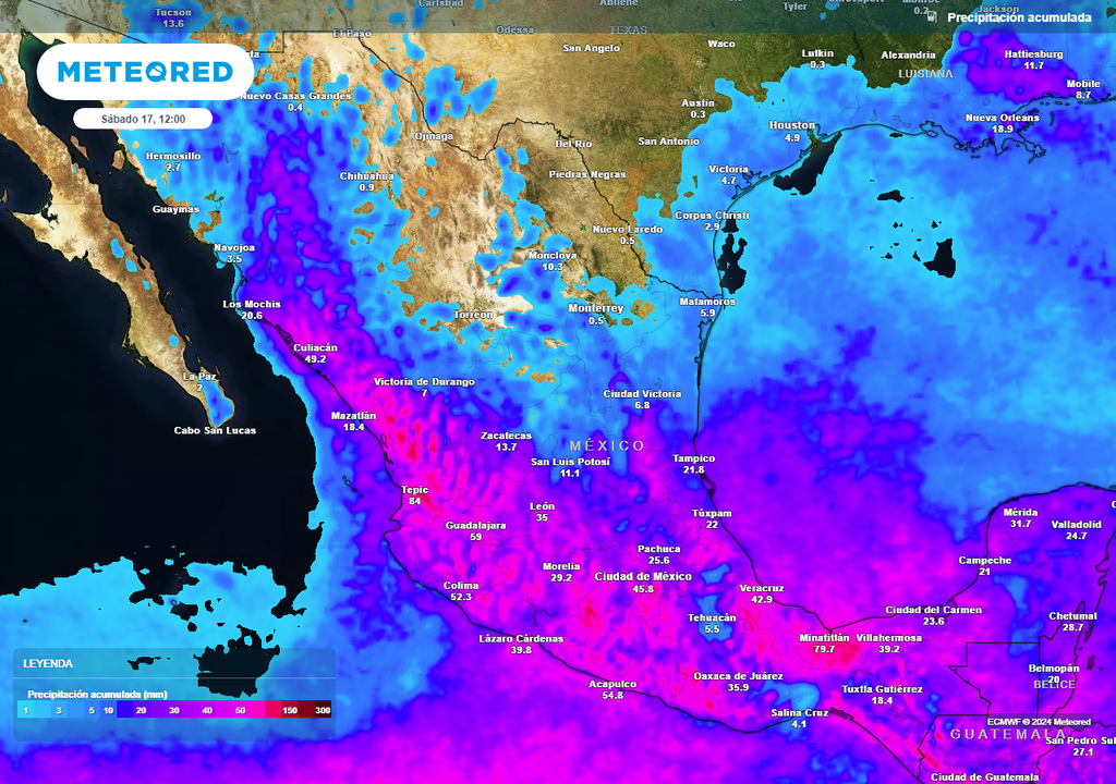Acumulado de lluvias en milímetros Acumulado de lluvias en milímetros