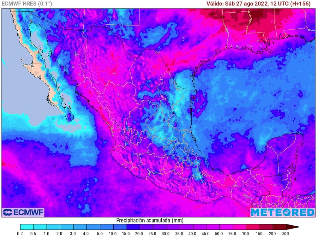 Modelo ECMWF - Acumulado de precipitaciones Modelo ECMWF - Acumulado de precipitaciones