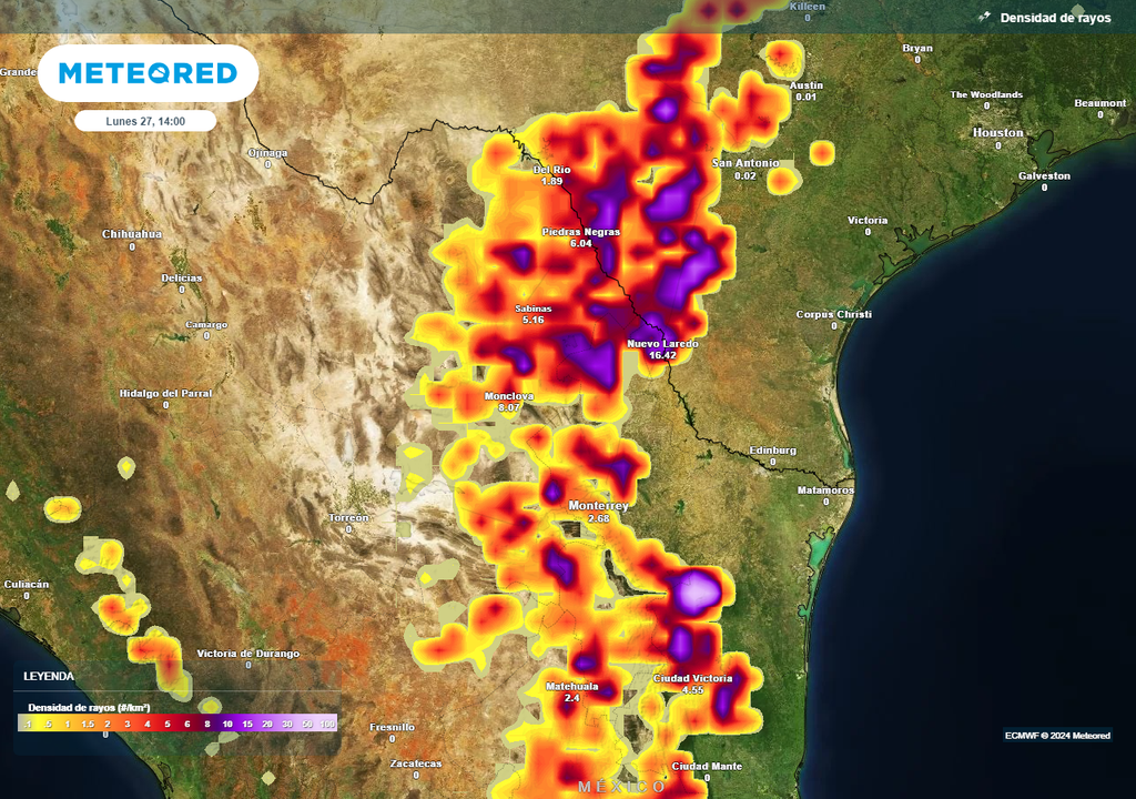 Gran actividad de tormentas al noreste Mexicano Gran actividad de tormentas al noreste Mexicano