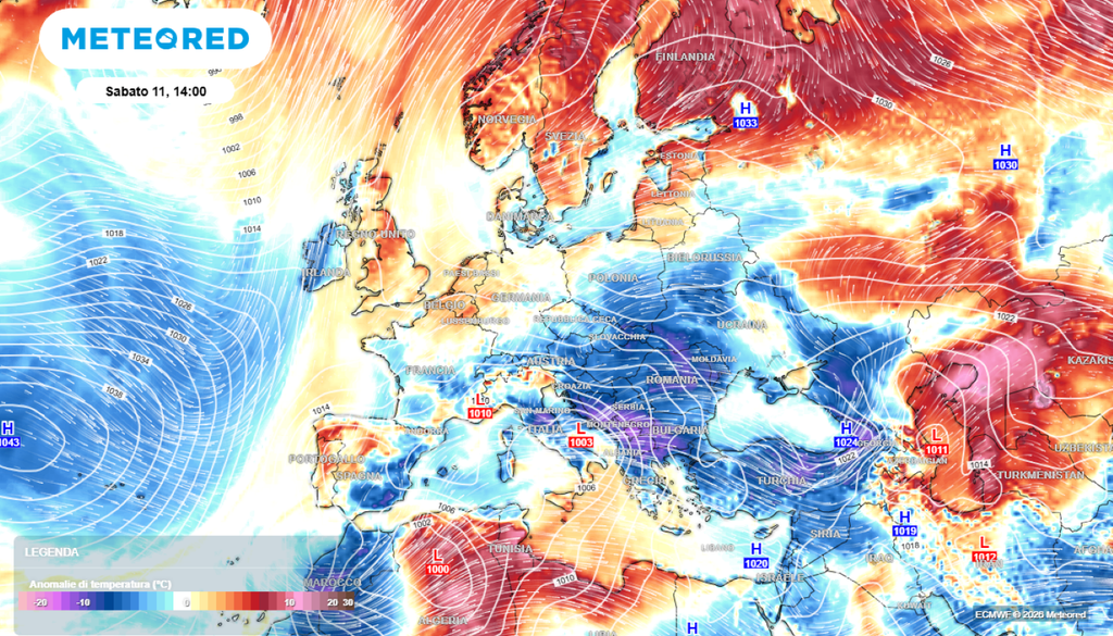 L'Italia, dopo questa breve pausa anticiclonica, ritornerà ad essere sede di depressioni e gocce fredde che porteranno instabilità e maltempo.
