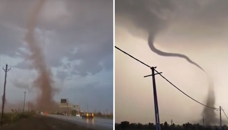 O que se viu no c&eacute;u da &Iacute;ndia? Um estranho v&oacute;rtice foi filmado a partir de v&aacute;rios pontos de uma cidade
