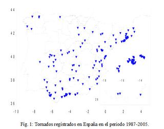 Tornados en España (1987-2005): distribución temporal y espacial