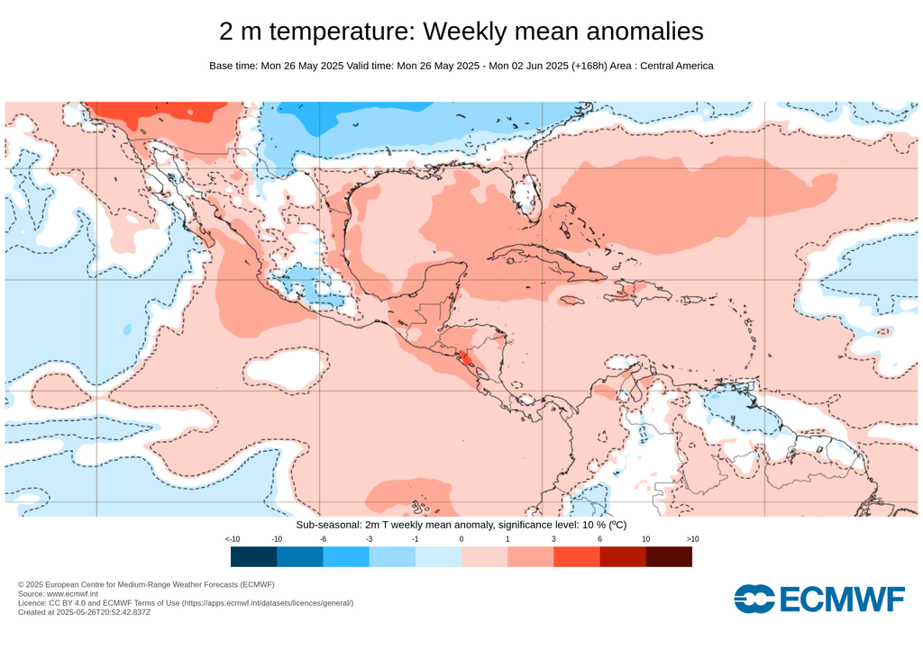 Pronóstico de anomalías de temperaturas en grados Celsius Pronóstico de anomalías de temperaturas en grados Celsius