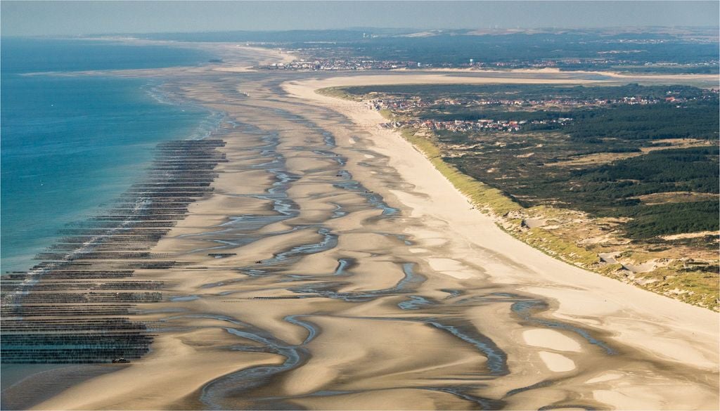 Vue aérienne de la Baie de Somme.