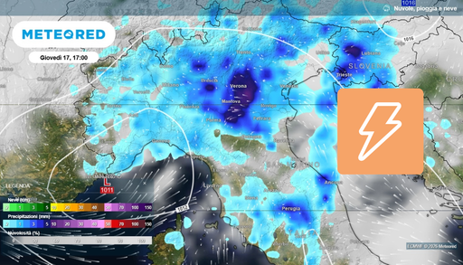Piogge intense in arrivo al Nord: oltre 60 mm in 6 regioni tra domani e venerd&igrave;, forti temporali anche al Centro