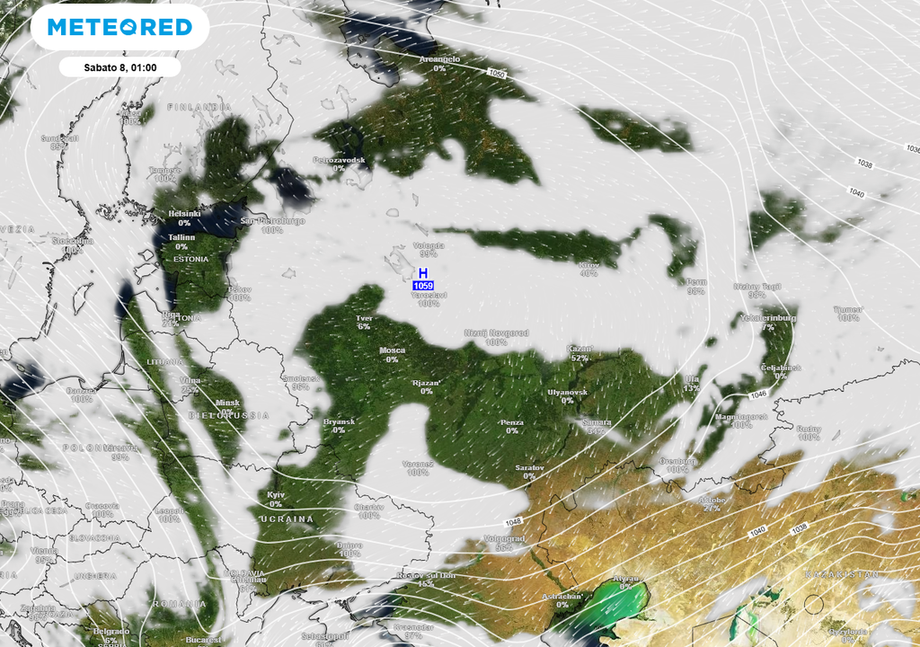Potente anticiclone verso l'Europa.