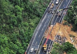 Tragedia en China, socavón provoca el colapso de una autopista, se reportan 24 fallecidos