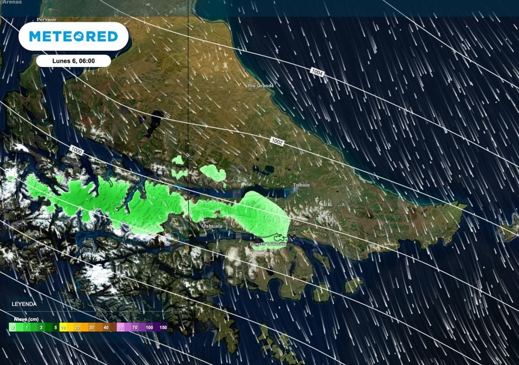 Nevadas Tdf Algunas nevadas regresarán al sur de Tierra del Fuego, especialmente en sectores medios y altos, el domingo 5 a la noche y primera parte del lunes 6.