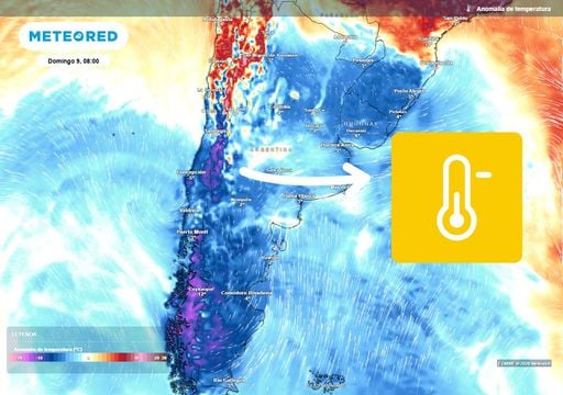 Tras el sistema frontal llegan bajas temperaturas: pronostican m&iacute;nimas bajo cero en la zona central