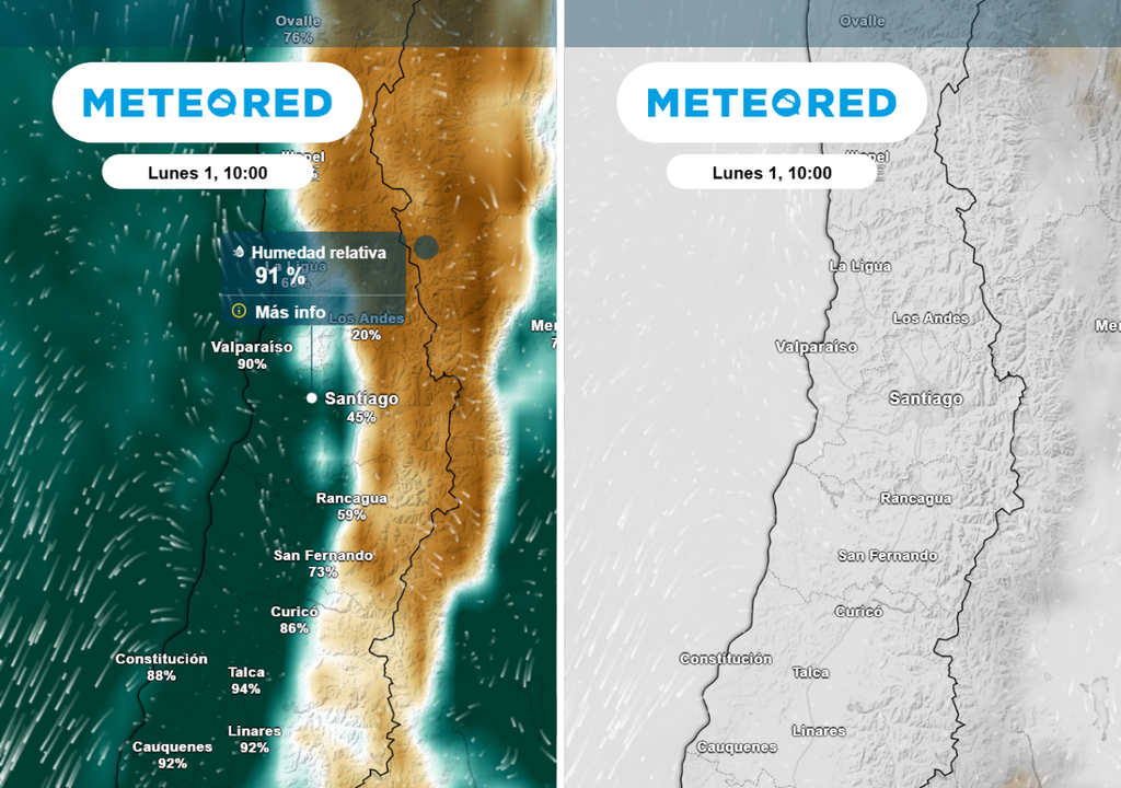 Santiago tendrá un lunes frío: alta humedad relativa e importante cobertura nubosa marcarán la mayor parte de la jornada.