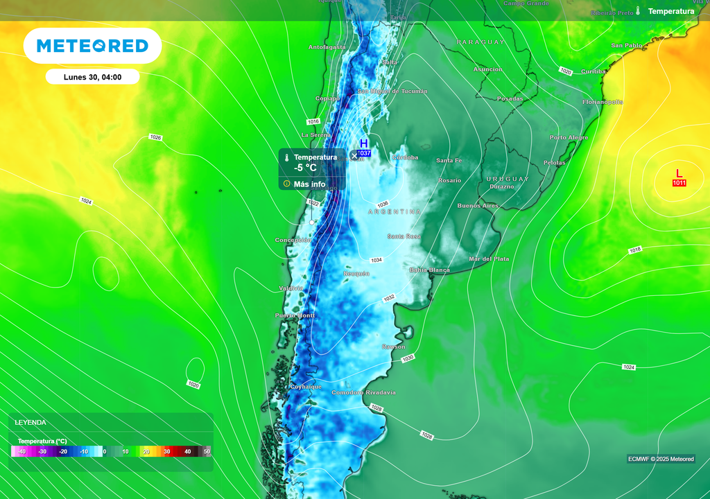 mapa de temperatura.