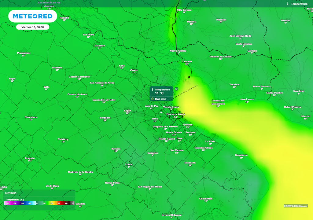 Argentina Tiempo clima AMBA Buenos Aires pronóstico Retornarán los amaneres bien frescos a Buenos Aires en el resto de esta semana.