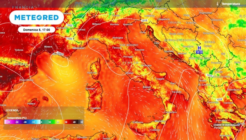 Dopo il calo di oggi, anche al Sud, le temperature massime torneranno a salire gradualmente tra sabato e domenica su Sardegna, regioni centrali tirreniche e Nord-Ovest, pur rimanendo ben distanti da picchi estremi. Il clima, dunque, si manterrà su livelli tipicamente estivi, al massimo pochi gradi superiori alla media climatologica tra domenica e lunedì. ECMWF Meteored