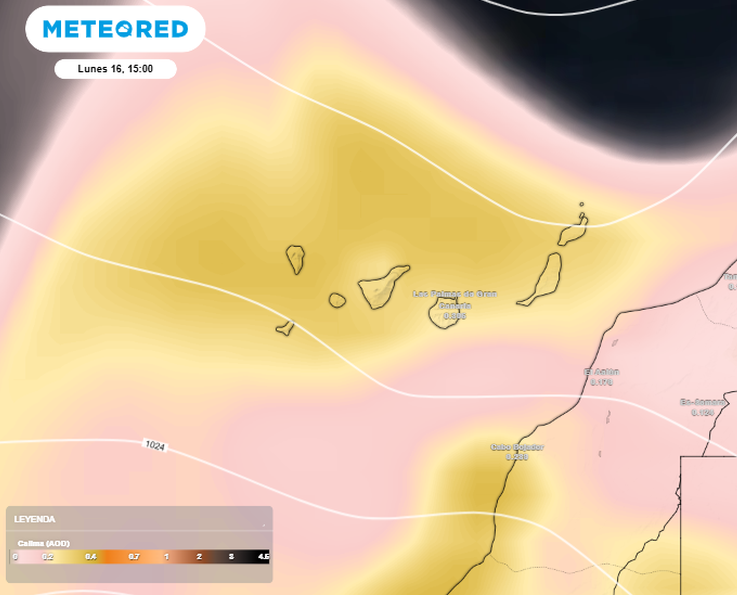 La calima hará acto de presencia en Canarias por polvo en suspensión al inicio de la semana venidera. Tiempo.com