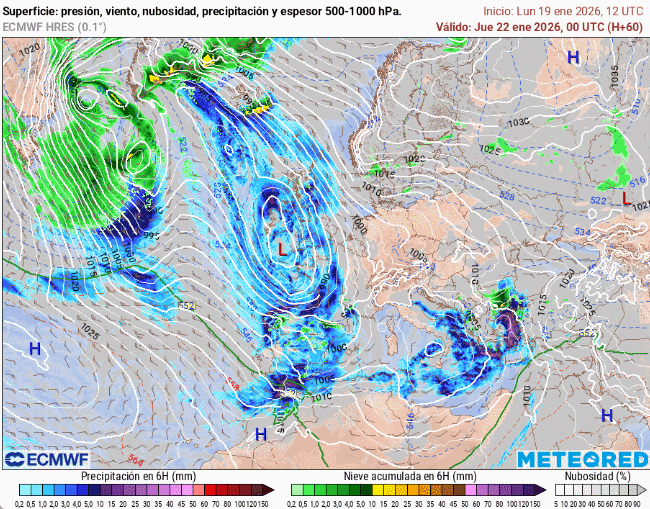 Ídem que el caso anterior pero para el periodos 22-23 de enero de 2026. Tiempo.com
