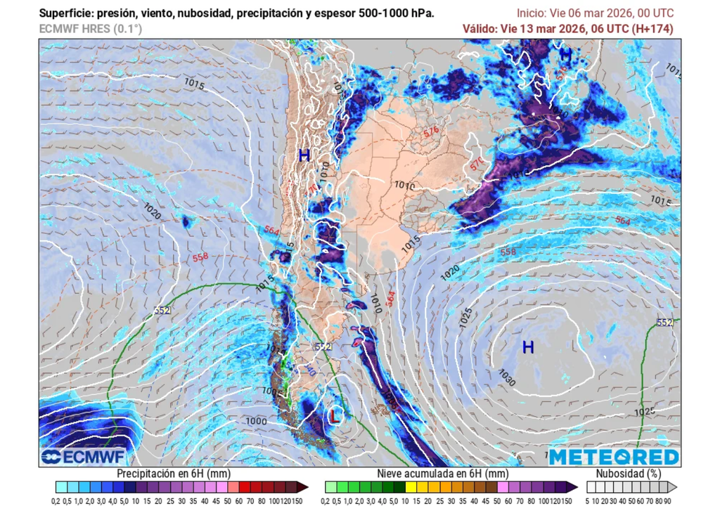 El aire frío empujará las nubes de lluvia hacia la zona central en la segunda mitad de semana.