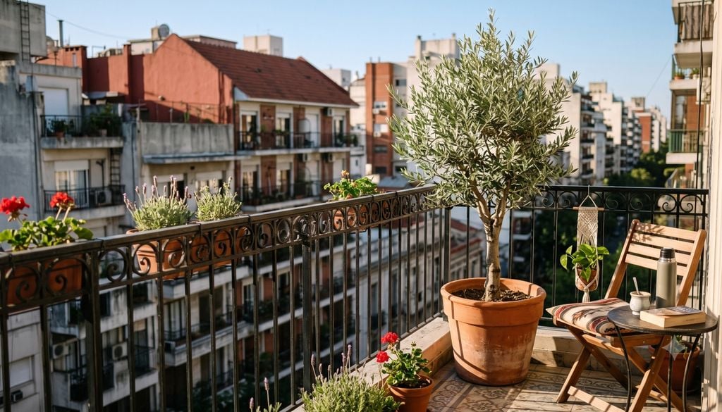plantas Aportan estructura y textura: los árboles en maceta son el secreto para un balcón vibrante todo el año.