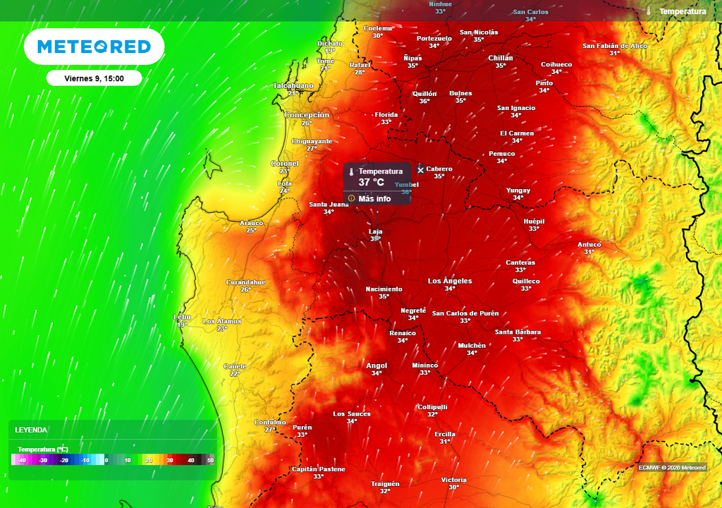 Aviso DMC por altas temperaturas, Biobío, Chile, Meteored Aviso DMC por altas temperaturas, Biobío, Chile, Meteored
