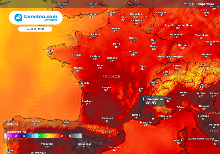Très forte hausse des températures en milieu de semaine en France : que montrent nos cartes pour le week-end prochain ?