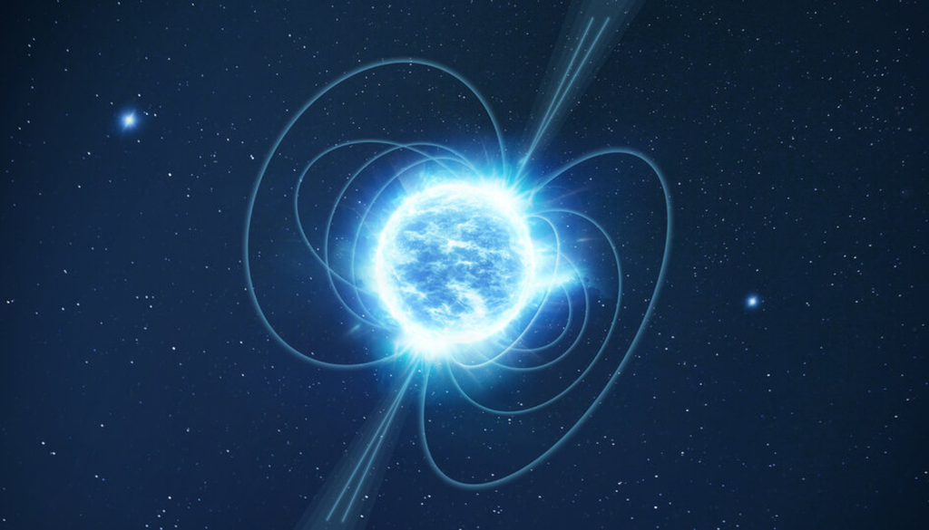 Os três glitches do PSR J1637−4642 podem ajudar a revelar o que acontece no interior das estrelas de nêutrons. Crédito: ESA Os três glitches do PSR J1637−4642 podem ajudar a revelar o que acontece no interior das estrelas de nêutrons. Crédito: ESA