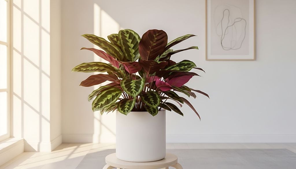 plantas Las distintas variedades de Calathea destacan por sus hojas de diseño artístico y aprovechan el vapor cotidiano que se genera al cocinar.