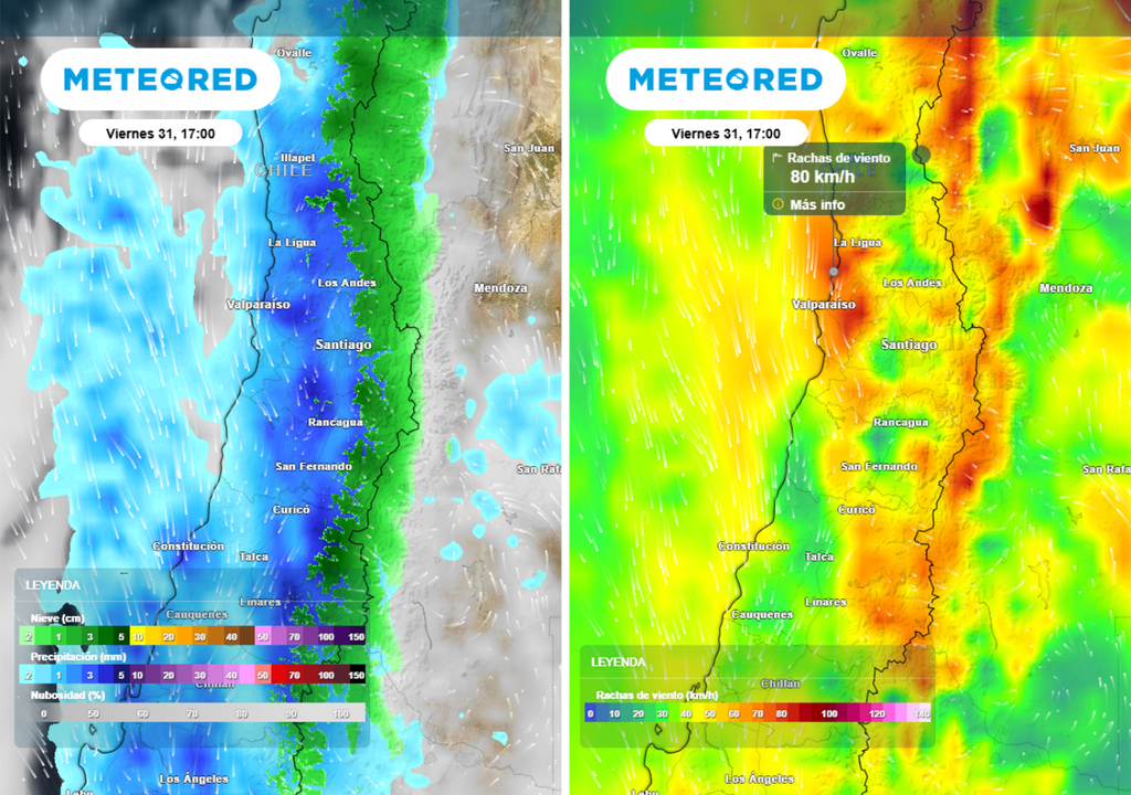 El viernes será un día particularmente ventoso, principalmente en el litoral de Valparaíso. Además, se espera que continúen las precipitaciones en horas de la tarde.