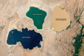 Un trío de lagos etíopes de diferentes colores