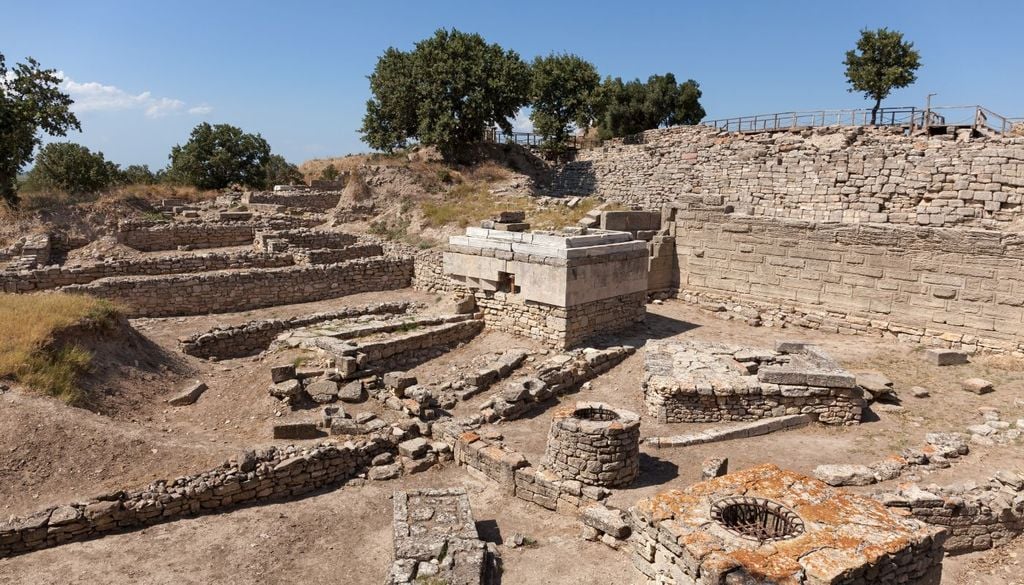 Una parte degli scavi archeologici dell'antica Troia