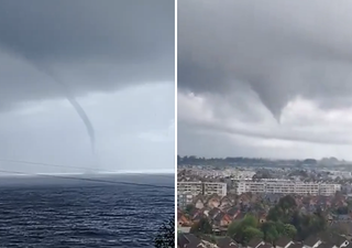 Trombas marinas, nubes embudo y posibles tornados: los registros en redes sociales del intenso sábado en el sur de Chile