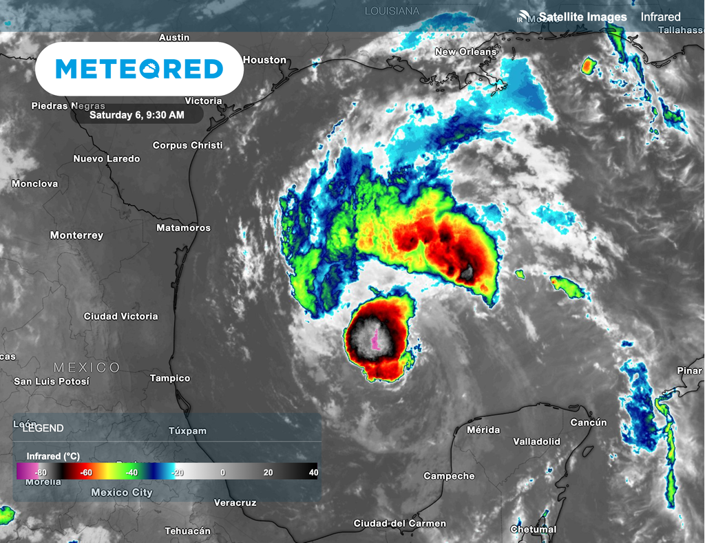 IR satellite image of beryl