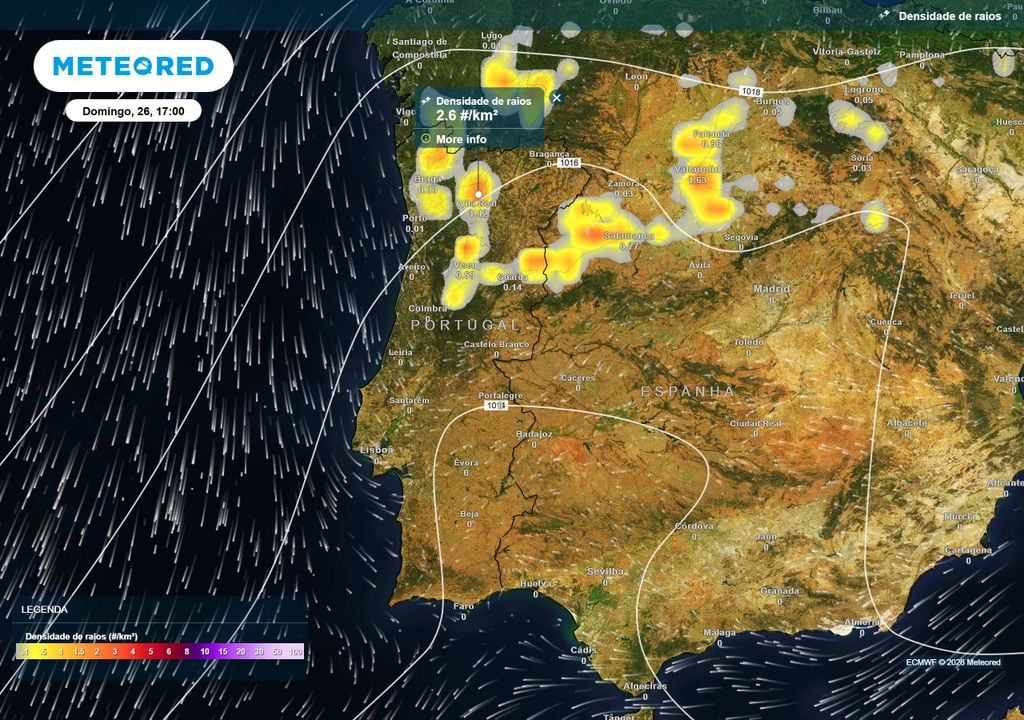 Ao longo dos próximos dias a atividade elétrica em Portugal poderá dar-se em vários pontos de Norte a Sul do país.