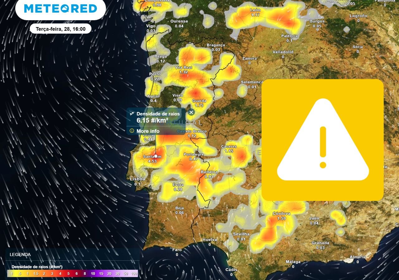 Thunderstorms in Portugal: the 15 districts with warnings for this Tuesday, April 28