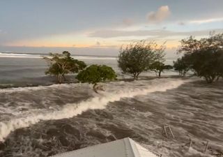 Tsunami originado por erupción volcánica en Tonga